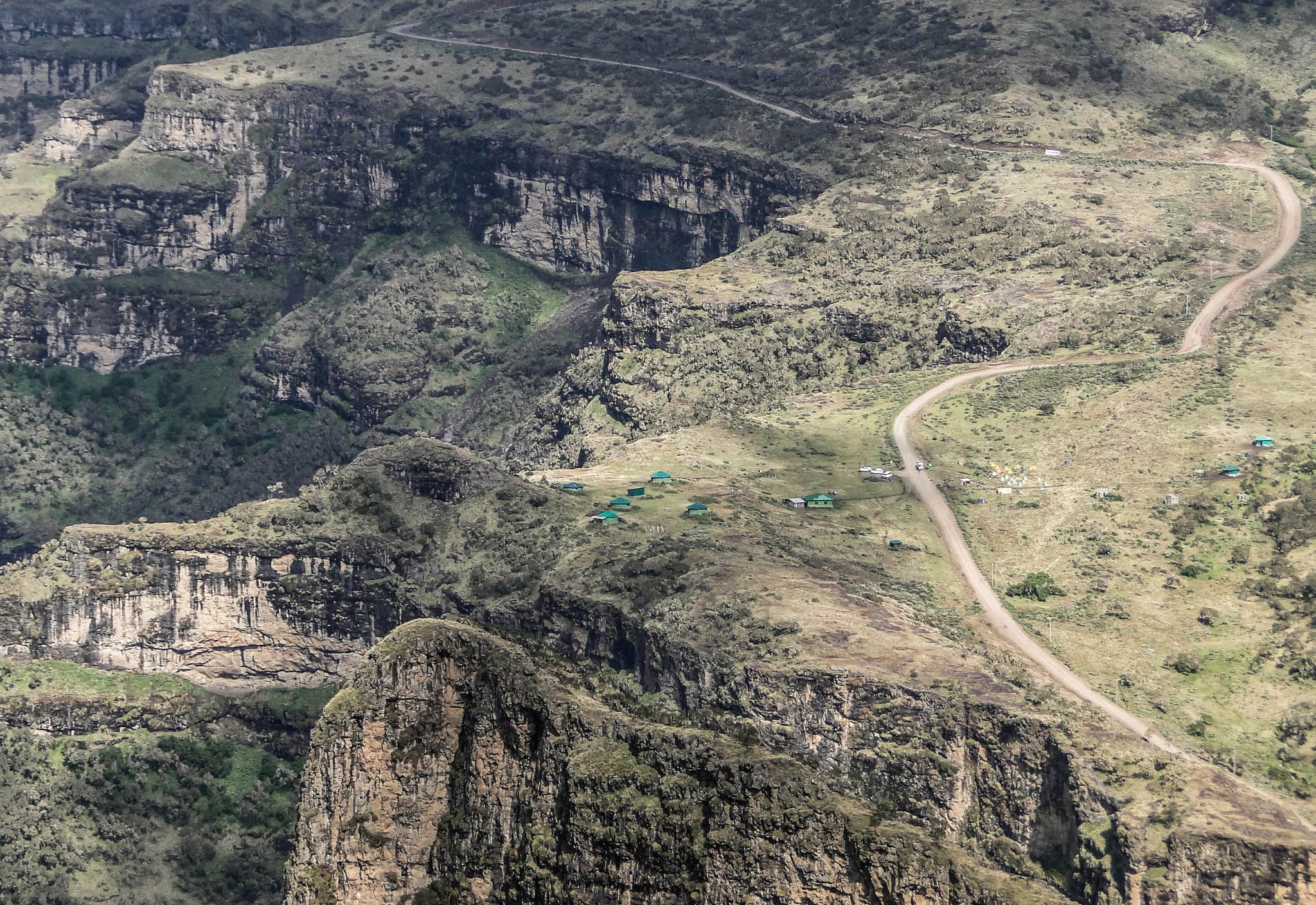 Mountain landscape around Chenek camp in the Simien Mountains